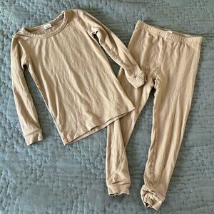 Larkspur Baby Bamboo Tan Pajama Set Long Sleeves & Pants 3T Boy Girl GN Unisex